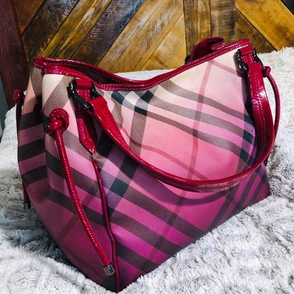 💕 Burberry Nova Check Pink Ombré Shoulder Bag 💕 - Picture 4 of 12